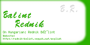 balint rednik business card